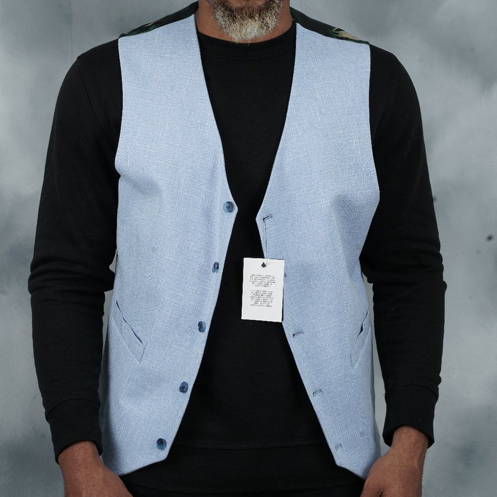 Asos Men's Blue Waist Coat Vest - Size 46" Regular